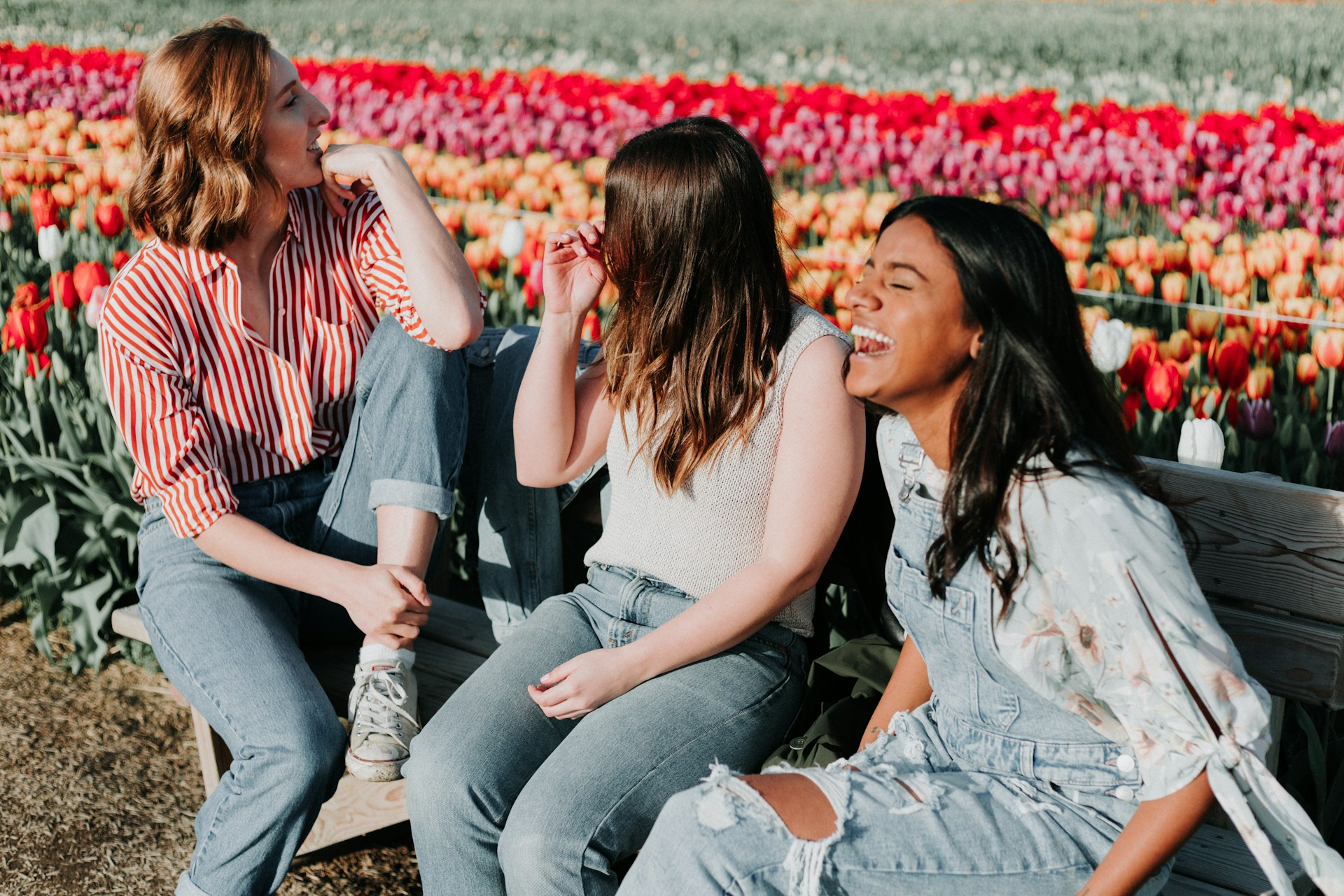 Tulip Field Women with Spiritual Intelligence