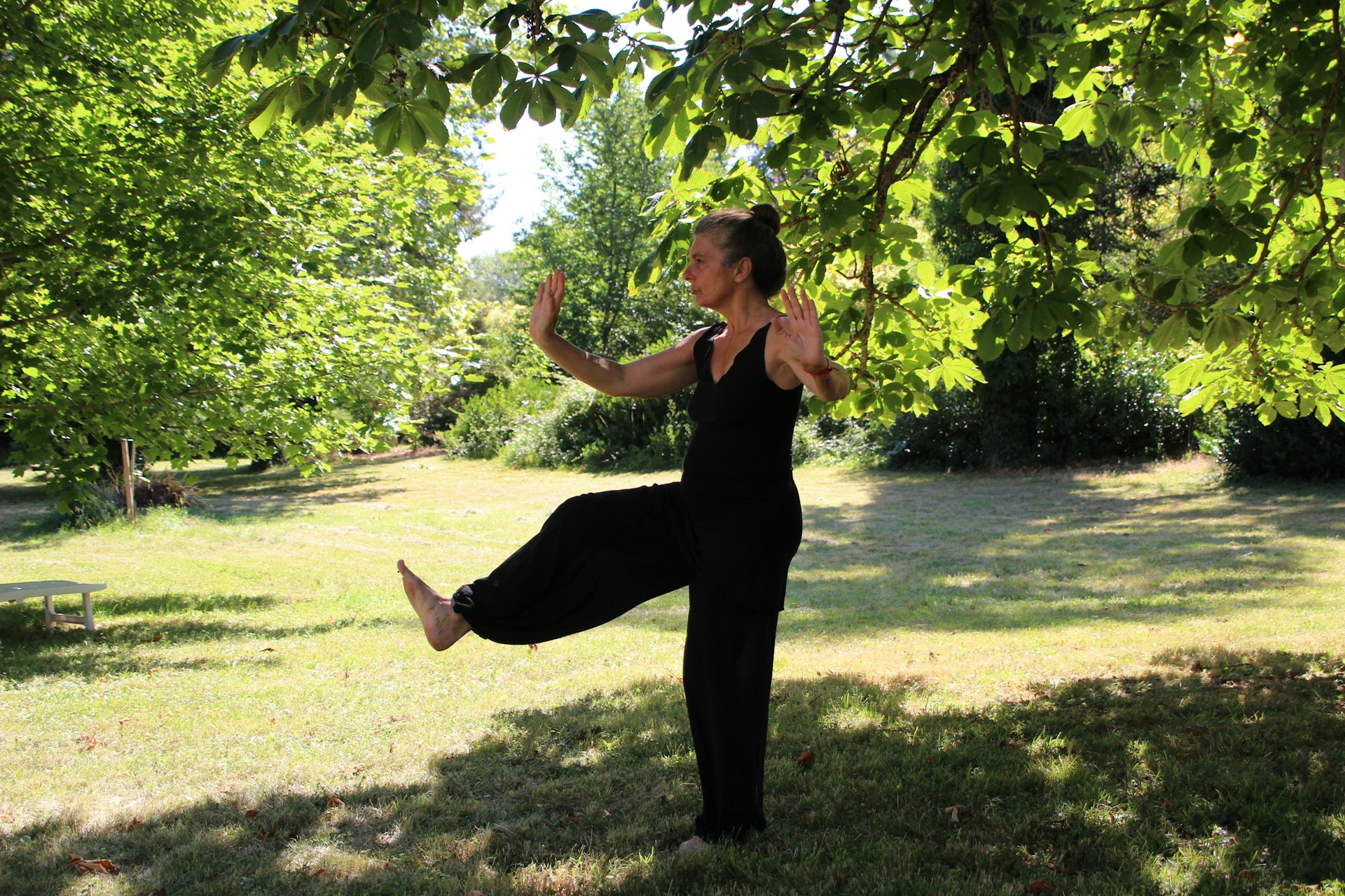 Woman in black dress under green tree, Self-Coaching